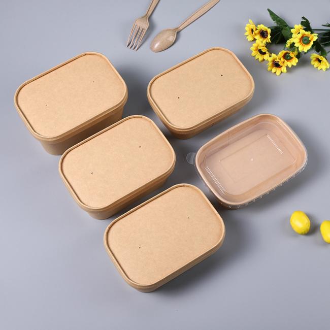 Eco-Friendly Square Kraft Paper Bowl Food Container