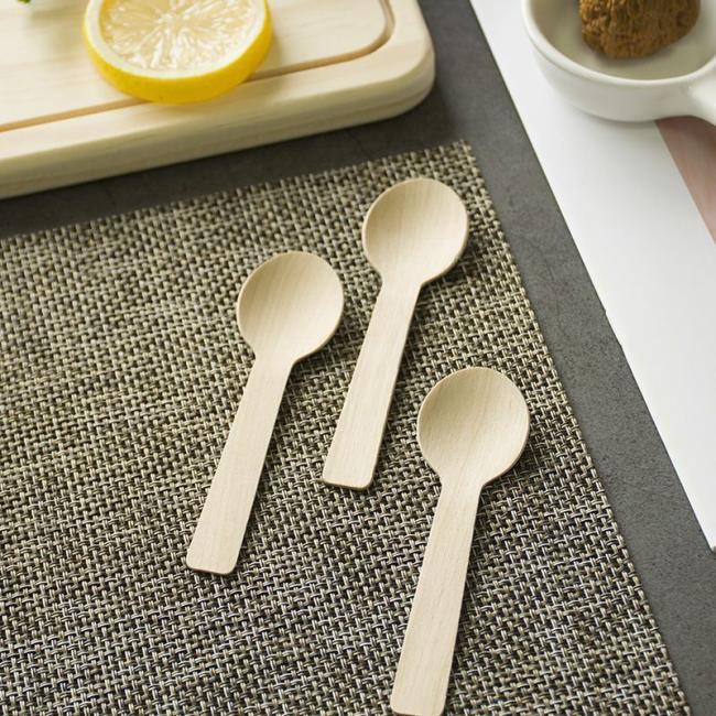 High Quality Biodegradable Bulk Birch Wood Spoon Disposable Wooden Spoons with Customized Logo