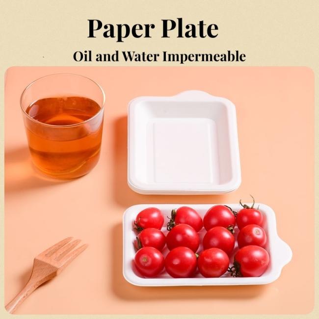 Biodegradable Tableware Disposable Paper Plates for Cake/ Fruit/ Salad