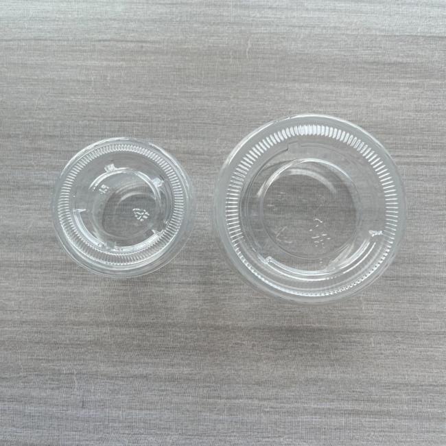 China Supplier Disposable Small Plastic Sauce Cup 2 Oz Pudding Portion Condiment Cups with Lids Jello Shot Cups