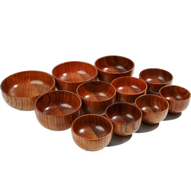 Eco Friendly Wooden Tableware Wholesale Natural Wooden Bowls for Family/ Reaturant
