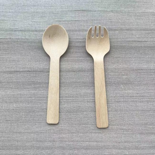 Eco-Friendly Small Bamboo Spoon Cutlery Biodegradable Disposable Customized Logo Printed Mini Wooden Spoon for Ice Cream