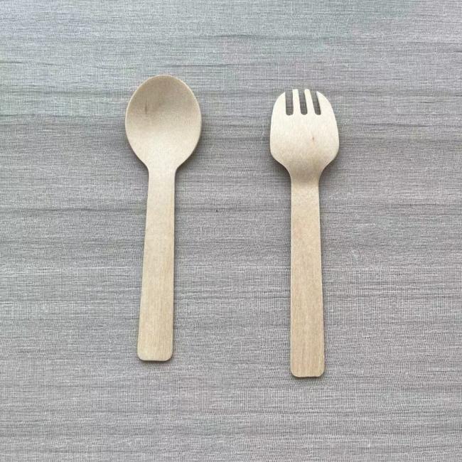 Eco-Friendly Small Bamboo Spoon Cutlery Biodegradable Disposable Customized Logo Printed Mini Wooden Spoon for Ice Cream