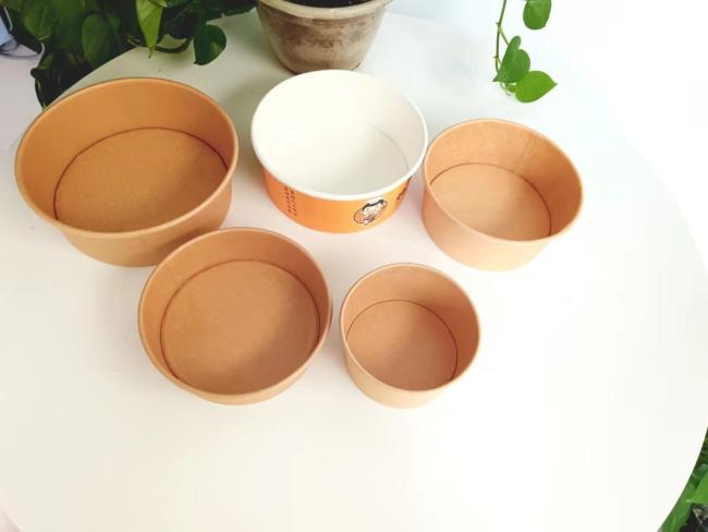 Eco Friendly Wholesale Customized Printing Water-Proof Kraft Paper Bowl