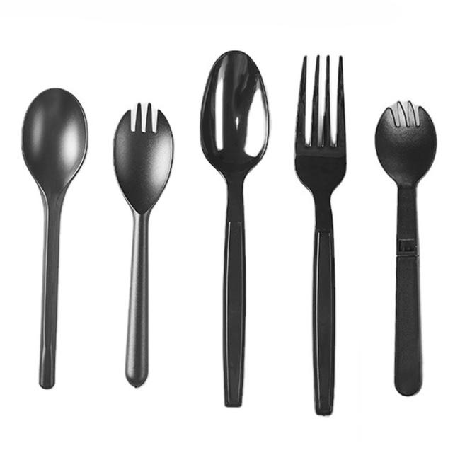 Disposable PLA Plastic 100% Biodegradable Utensils Compostable Bio Based Degradable Knives Spoons Forks