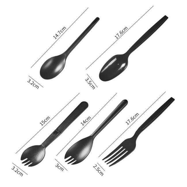 Disposable PLA Plastic 100% Biodegradable Utensils Compostable Bio Based Degradable Knives Spoons Forks