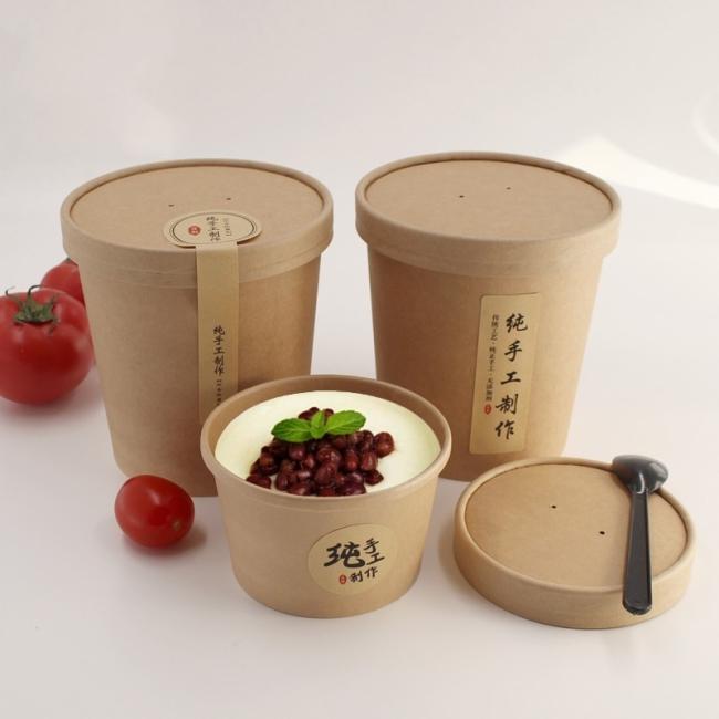 Eco Friendly Disposable Kraft Paper Soup Bowl for Fmaliy Party Reaturant