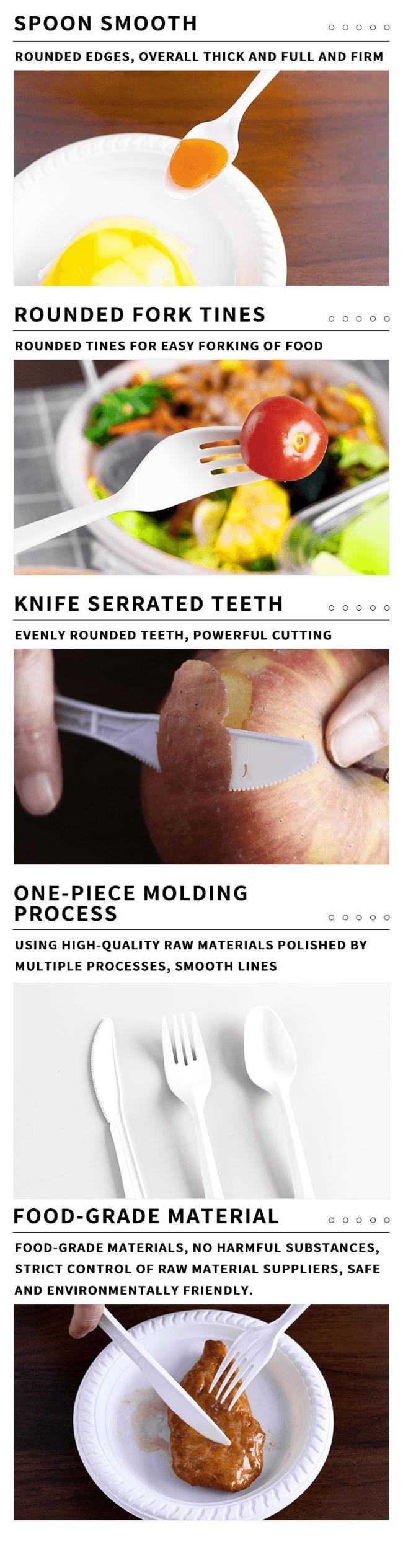 Eco Friendly Biodegradable Disposable Plastic PP Fork and Spoon