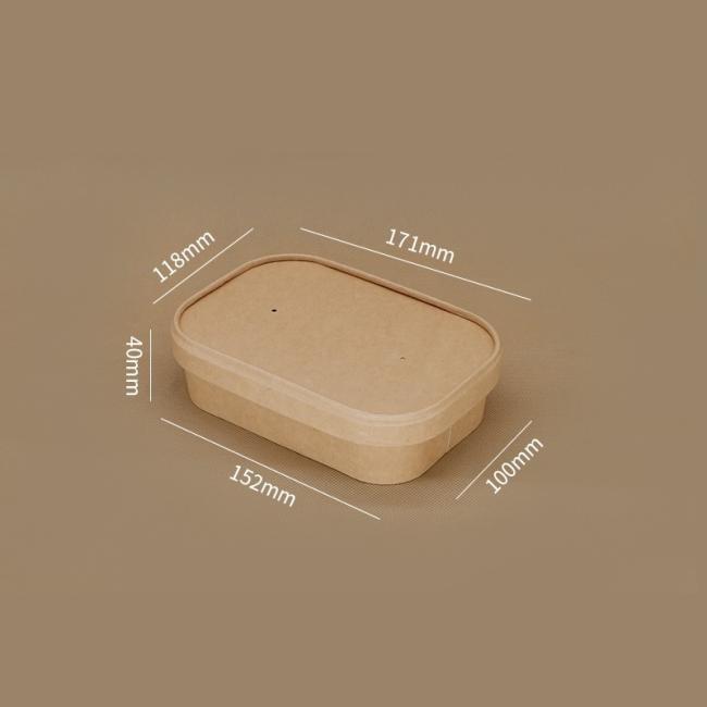 Disposable Take Away 500ml Kraft Lunch Box for Fast Food