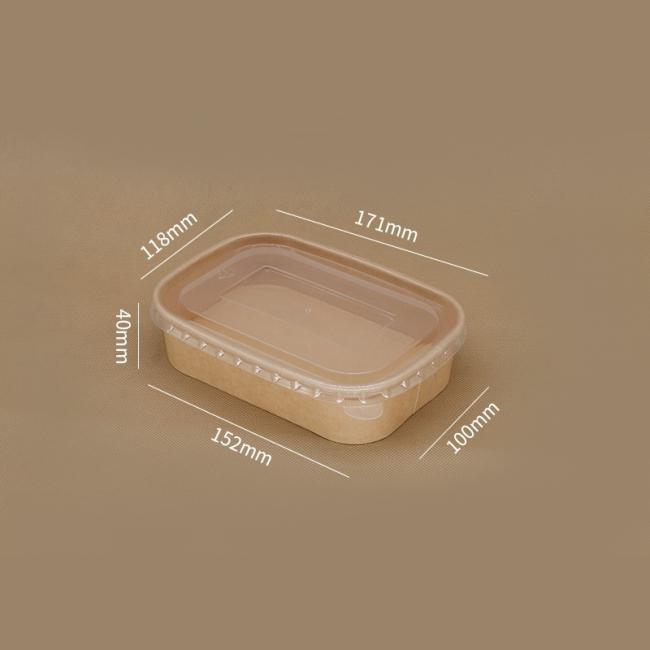 Disposable Take Away 500ml Kraft Lunch Box for Fast Food