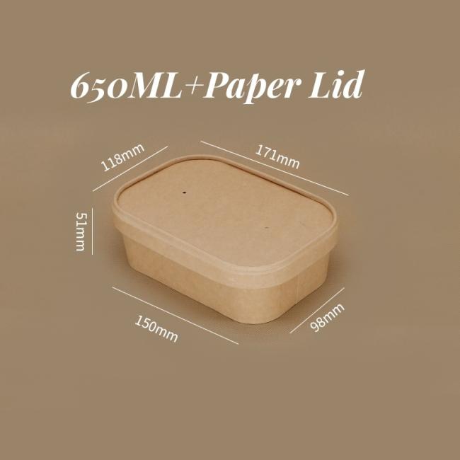 Manufacturing Biodegradable Takeaway 650ml Kraft Food Paper Box