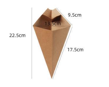Customized Wholesale Chips Paper Cone Box Oil Proof Bag Triangle Chips Box