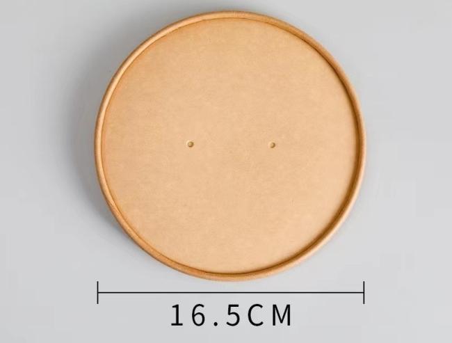 Disposable Burger French Fries Lid Takeaway Salad Bowl Lid Kraft Paper Bowl Lid