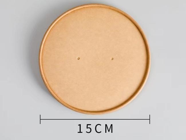 Disposable Burger French Fries Lid Takeaway Salad Bowl Lid Kraft Paper Bowl Lid