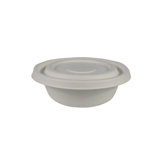 Degradable Circular 500ml Bowl Lid, Household Outdoor Pulp Sugarcane Bagasse Bowl