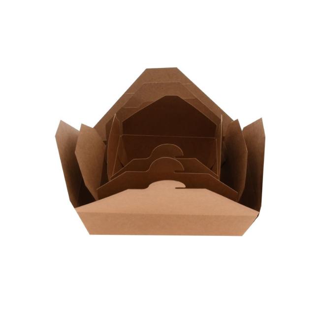 Disposable Take out Kraft Paper Meal Prep Food Container for Fruit Vegetable Takeaway Box Lunch Boxes