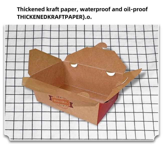 Disposable Take out Kraft Paper Meal Prep Food Container for Fruit Vegetable Takeaway Box Lunch Boxes