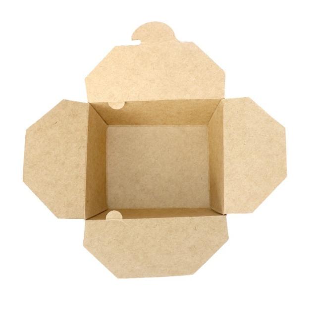 Customized Disposable Takeaway Take out Kraft Food Paper Box Dinner Lunch Packaging Box