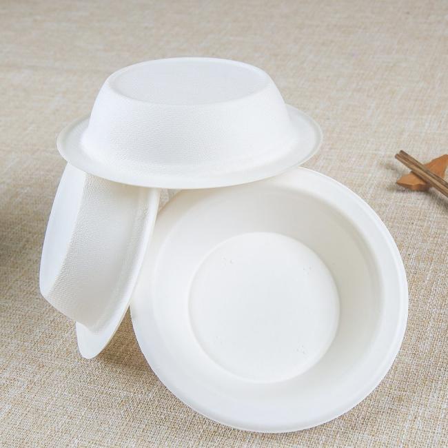 Bagasse Paper Bowl Pulp Soup Salad Sugarcane Natural Food Container Bagasse Bowl