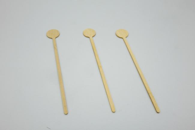 Eco Friendly Disposable Bamboo Round Head Custom Size and Logo Coffee Stirrer