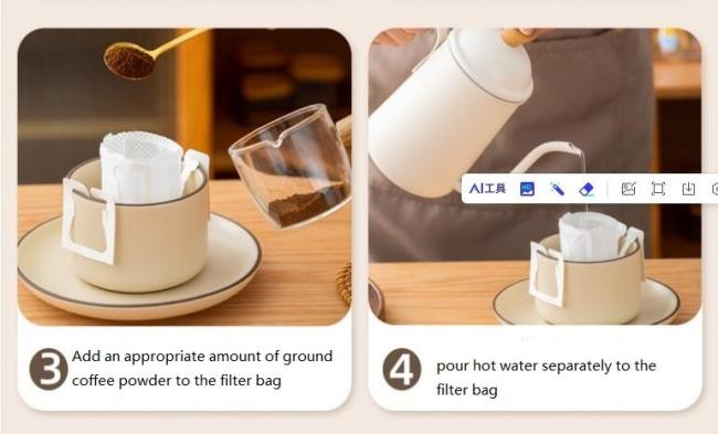 Portable Drip Type Hand Flushing coffee Filter Hanging Ear Coffee Filter Paper Filter Paper Bag, Disposable Coffee Powder Filter Bag
