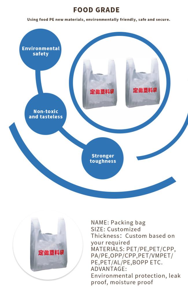 Plastic Bag Wholesale Thank You Shopping Plastic Grocery T-Shirt Bags Plastic Bags with Logos