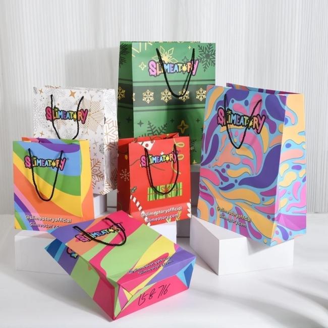 Custom Printed Logo Luxury Clothing Packaging Paper Bags Boutique Gift Bags