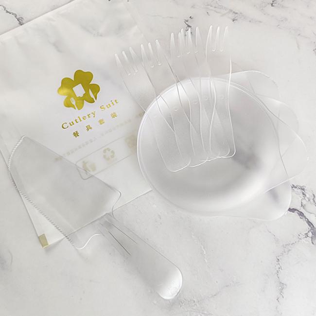 Party Used Cake Cutlery Plates Disposable Cutlery Set Food Grade Drip Tray Paper Plate Birthday Cake Cutlery Suit