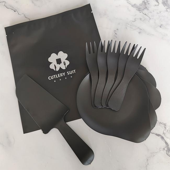 Party Used Cake Cutlery Plates Disposable Cutlery Set Food Grade Drip Tray Paper Plate Birthday Cake Cutlery Suit