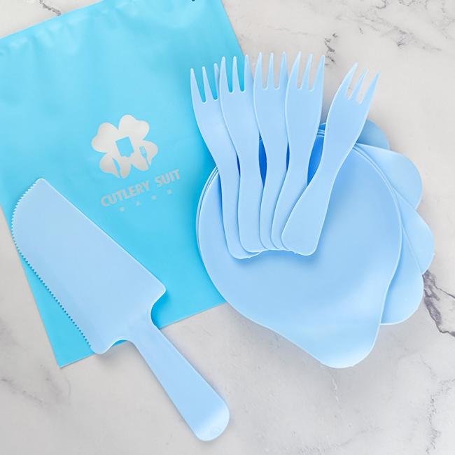 Party Used Cake Cutlery Plates Disposable Cutlery Set Food Grade Drip Tray Paper Plate Birthday Cake Cutlery Suit