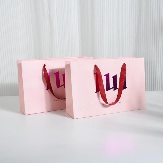 Custom Logo Printed Luxury Paper Gift Bag, Boutique Packaging Shopping Bag with Logos, Paper Bags