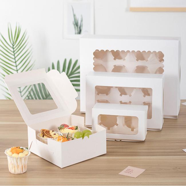 Regular Cupcake with Transparent Pet Cover Customized Logo and Size Cup Cake Box