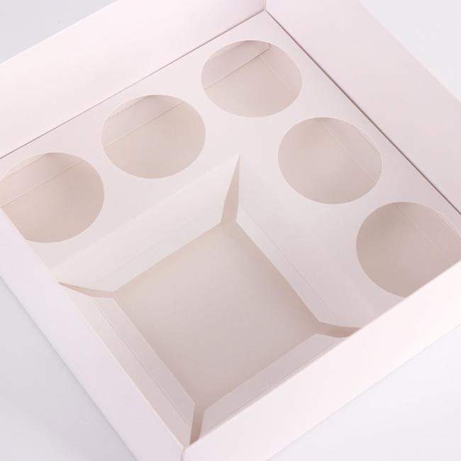 Regular Cupcake with Transparent Pet Cover Customized Logo and Size Cup Cake Box