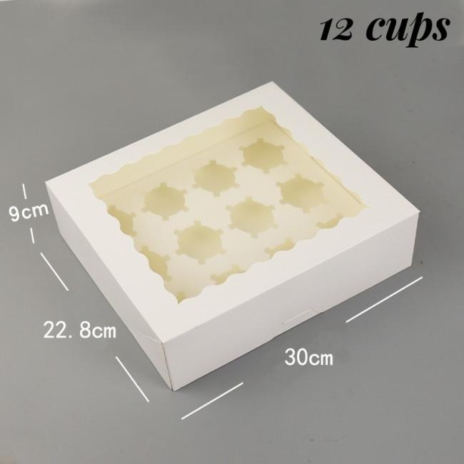 Regular Cupcake with Transparent Pet Cover Customized Logo and Size Cup Cake Box
