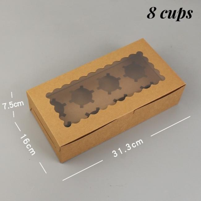Regular Cupcake with Transparent Pet Cover Customized Logo and Size Cup Cake Box