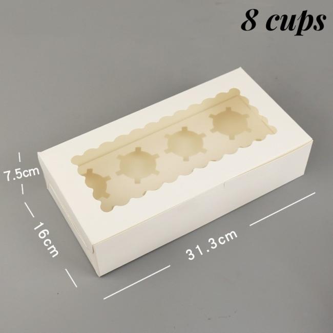 Regular Cupcake with Transparent Pet Cover Customized Logo and Size Cup Cake Box