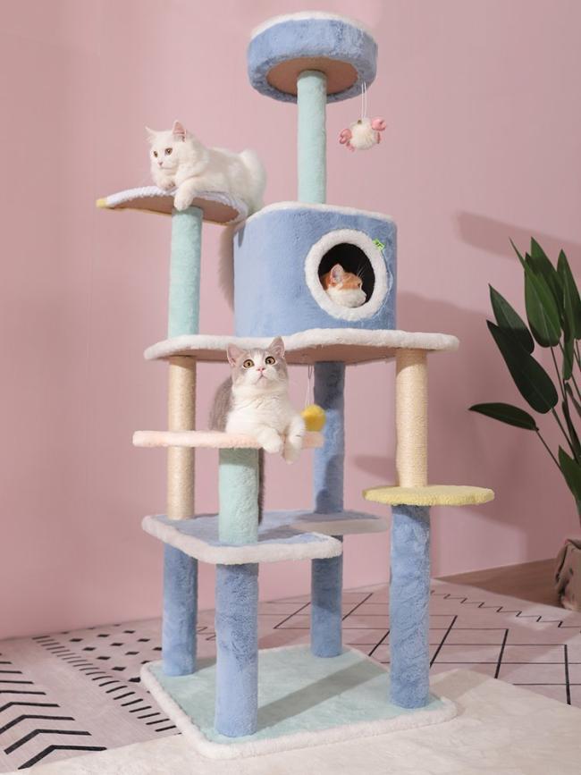New Design Cat Tree One Cat Supplies 1/2/3/4 Layers Cat Climbing Scratcher