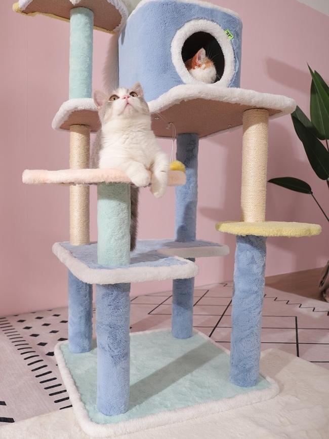 New Design Cat Tree One Cat Supplies 1/2/3/4 Layers Cat Climbing Scratcher