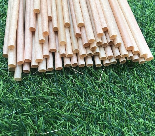 6*210mm Biodegradable Bamboo Fiber Independent Packaging Straw