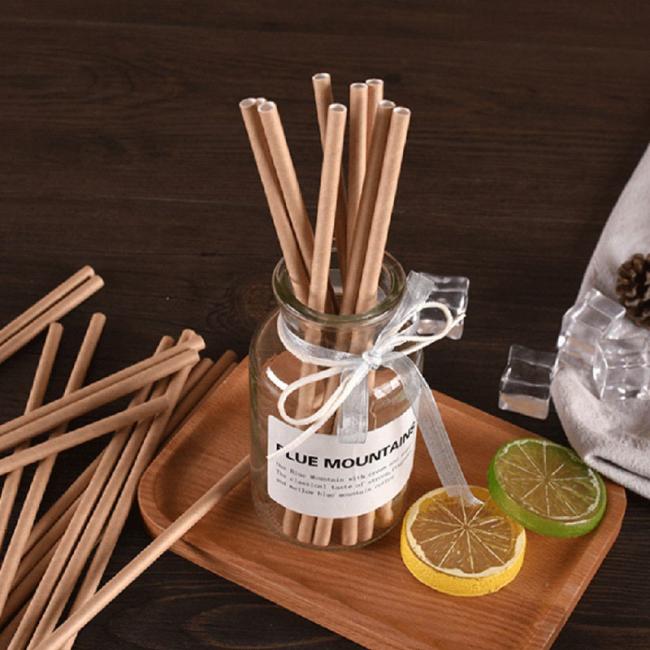 Natural Paper Straw Supplier No Plastic and Not Steel Bamboo Paper Drinking Straws