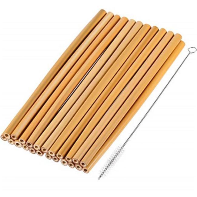 Organic Bamboo Straws, Environmentally Reusable and Biodegradable Wooden Drinking Straws