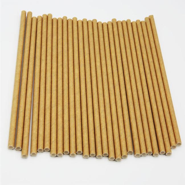 Factory Wholesale Individual Paper Straw 6mm*197mm Decorating White Paper Straws Printed Customized Logo