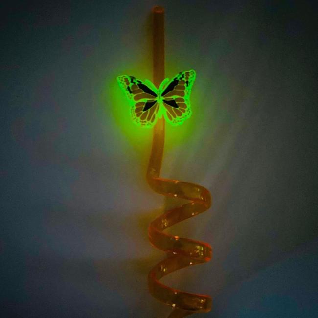 New Luminous Bear Creative Straw Bar Personalized Straw Party Decoration Straw Cross-Border Wholesale
