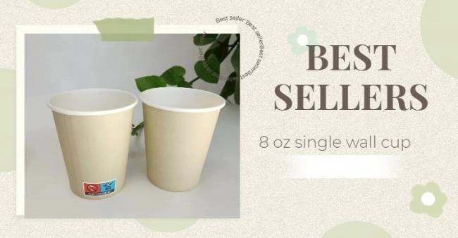 Factory Custom Printed Logo Biodegradable Foamed Paper Cup Hot Selling Wholesale Disposable Single Wall 18PE +150-300GSM Disposable Paper Cup