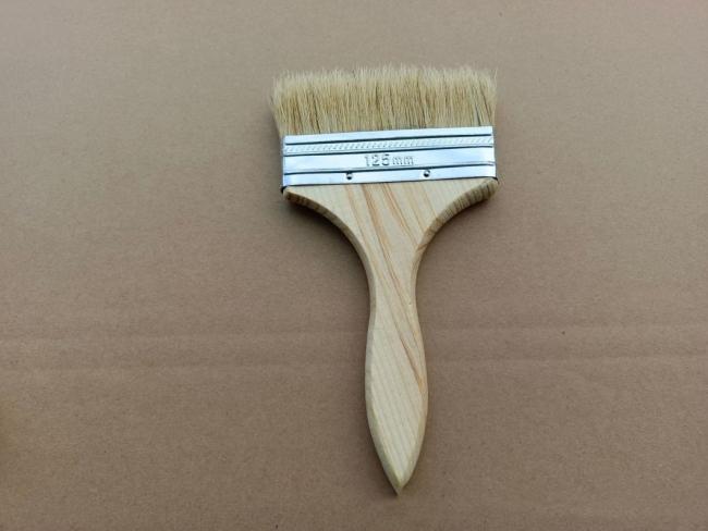 Paint Brush/ Flat Brush/ Natural Black Bristle Brush with Wooden Handle