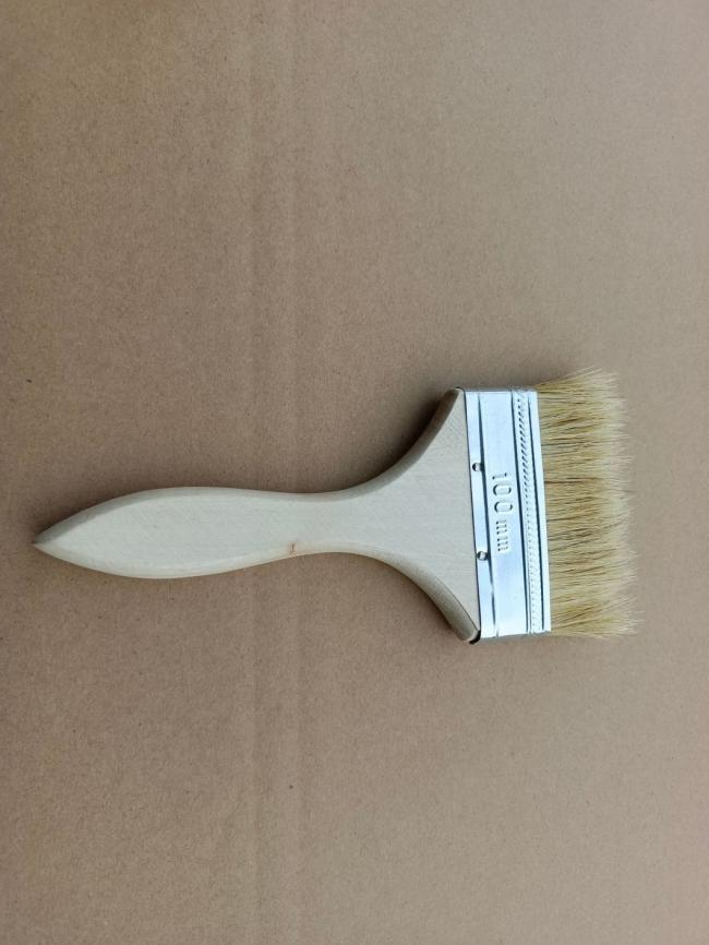 Paint Brush/ Flat Brush/ Natural Black Bristle Brush with Wooden Handle