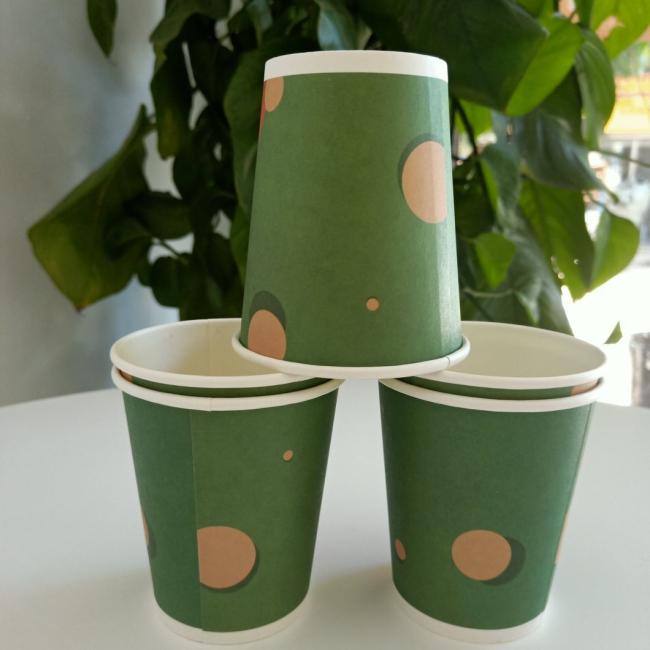 Compostable 8oz Customized Printing Coffee Paper Cup 100% Plastic Free Paper Cup