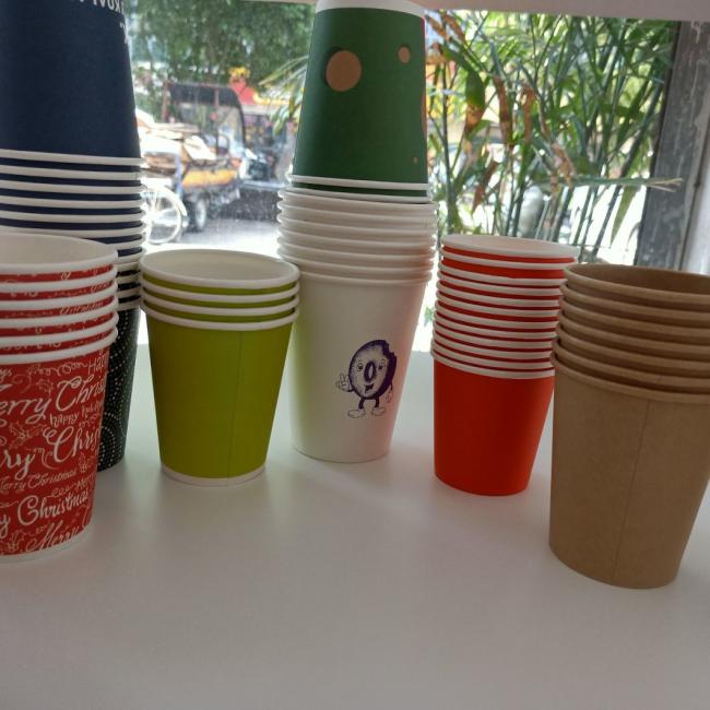 E-Friendly Disposable 100% Paper Without PE Coated Plastic Free Paper Cup