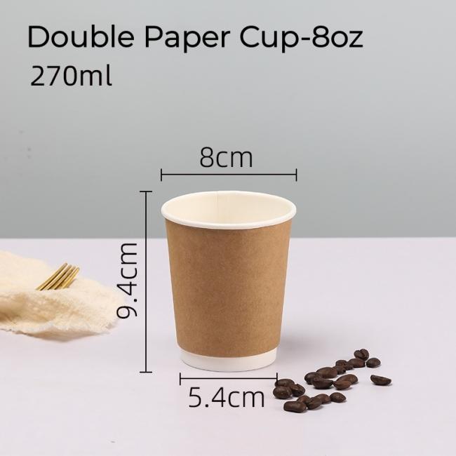 Disposable Paper Cup Printing Double-Wall Kraft Drinking Coffee Paper Cup
