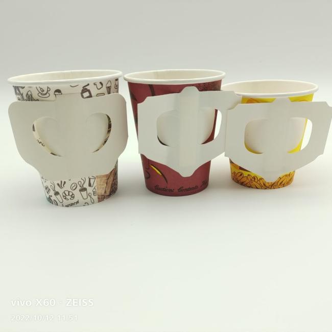 Disposable Round Customize High Quality 8oz with Handle Paper Coffee Cups